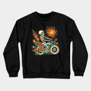 skeleton riding motobike Crewneck Sweatshirt